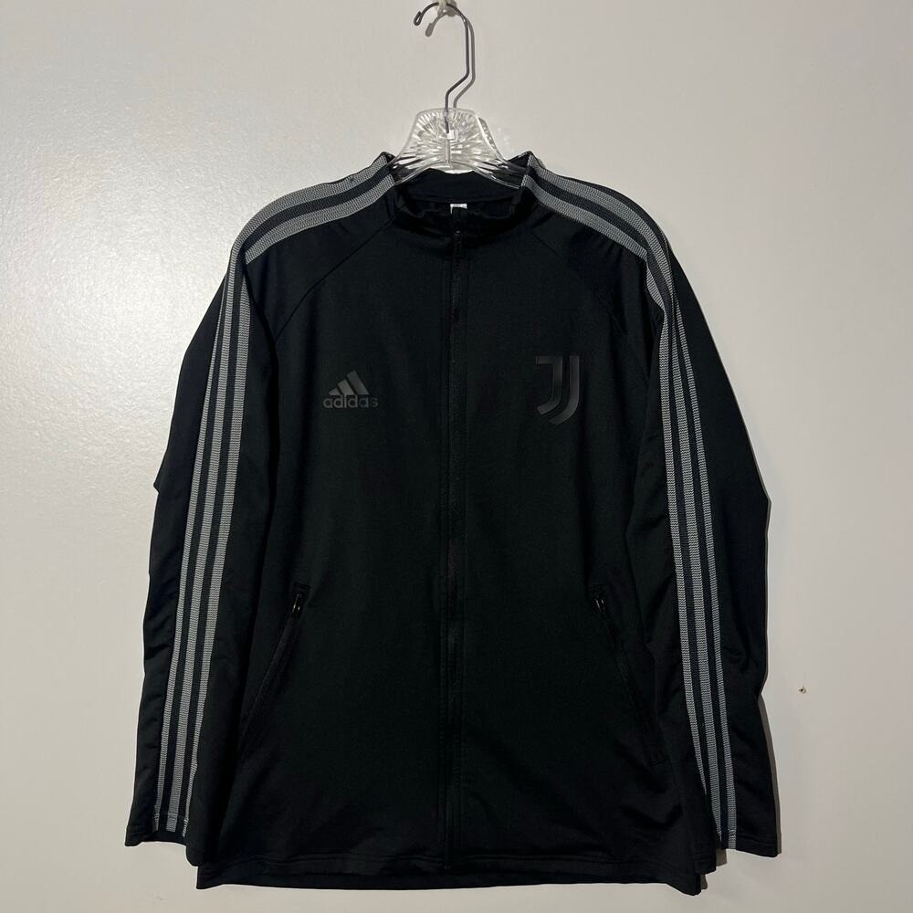 Adidas Juventus‎ Mens Track Jacket Black Gray Full Zip Soccer FI4884 Size M